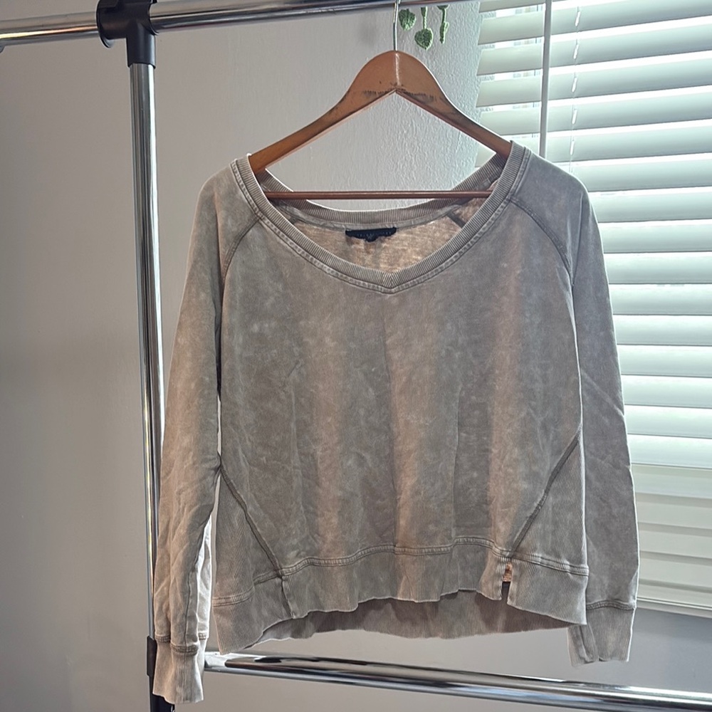 Gray V-Neck Sweatshirt